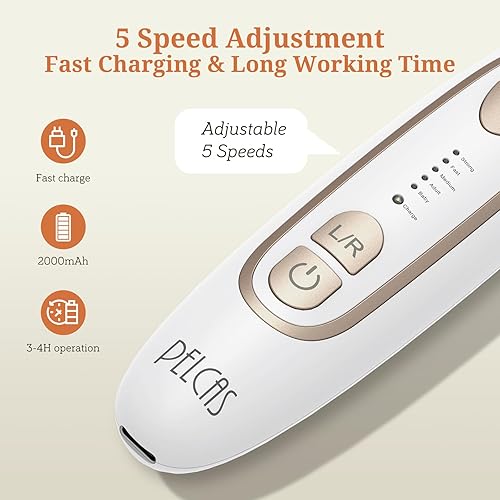 Miniatura 7 de PELCAS Molinillo eléctrico para uñas gruesas, kit de manicura y pedicura de 5 velocidades, taladro de uñas inalámbrico con luz LED, lima de uñas