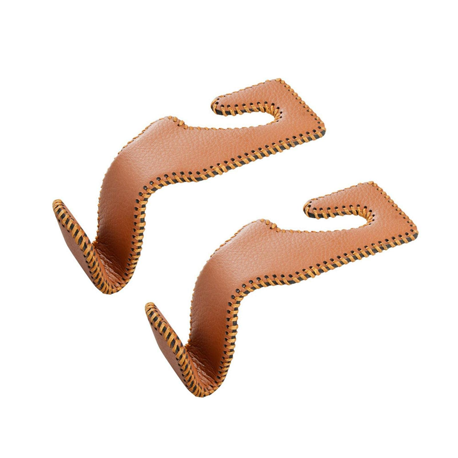 Photo 1 of 2PCS/Set Headrest Hooks for Car, Car Accessories Strong and Durable Car Organizers and Storage Purse Hook for Car PU Leather Back Seat Organizer(Brown)