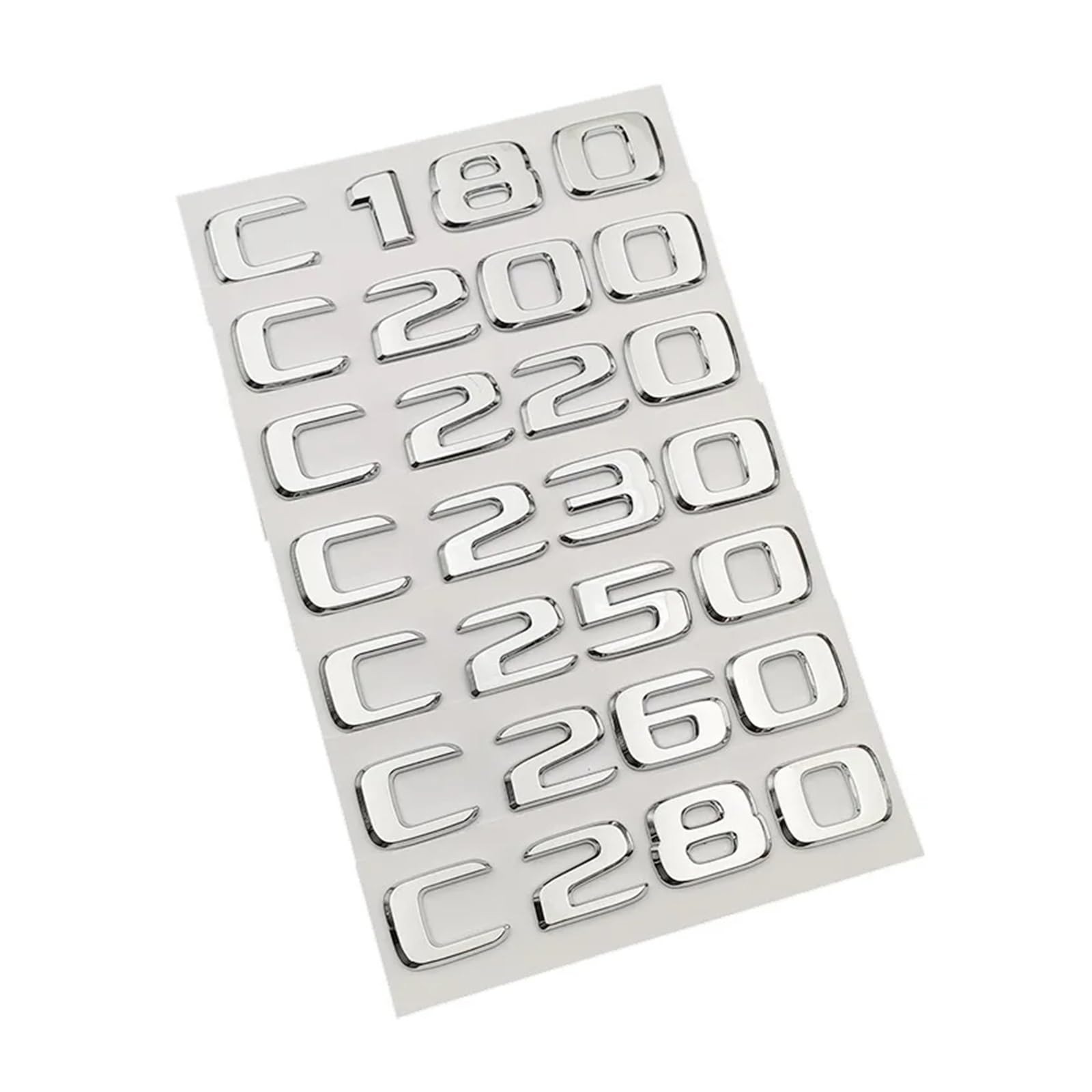 3D ABS C200 C220 C180 C300 C350 C400 Emblem Buchstaben Auto Kofferraum Abzeichen Aufkleber for Klasse W204 W205 Zubehör(C300)
