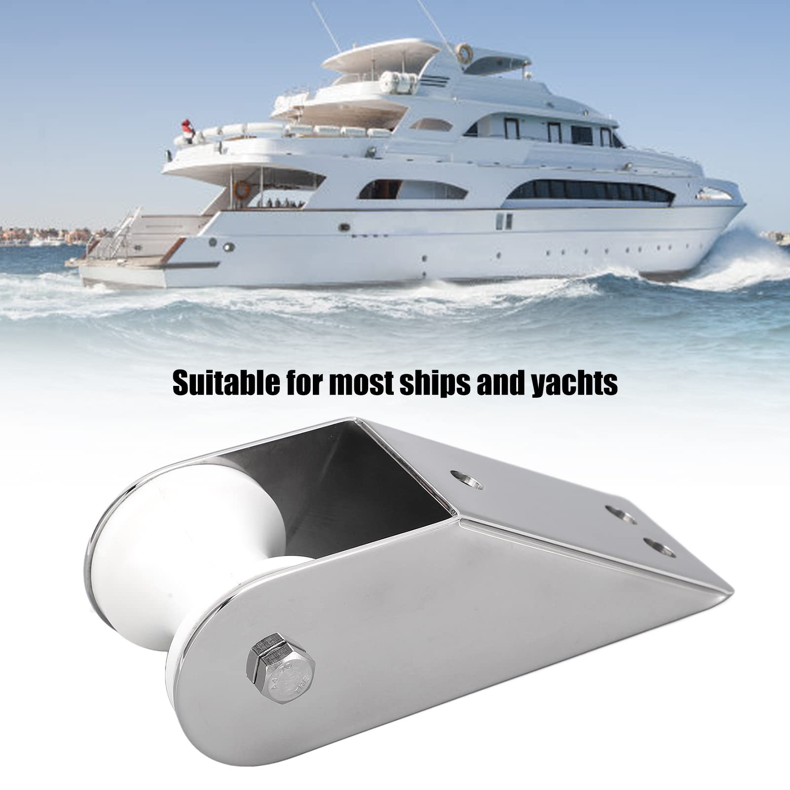 Support d'ancre de Bateau à roulettes, poulie d'ancrage, Support d'ancre de bossoir Rouleau D'ancre épaissi Roulette pour Ancre pour Accessoires d'amarrage Yacht Marin en Acier Inoxydable