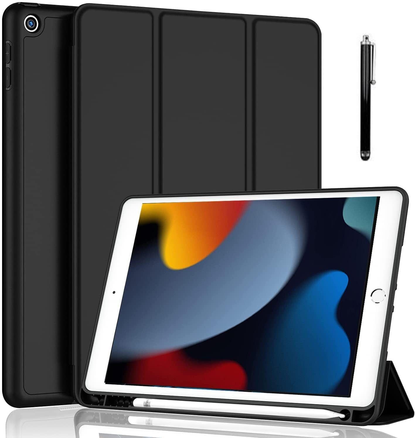 Soft Flexible Trifold Flip Case Cover for OnePlus Pad 2 | Pencil Holder | Auto Wake/Sleep | Soft Silicone Back | Slim Lightweight Protective Tablet Cover