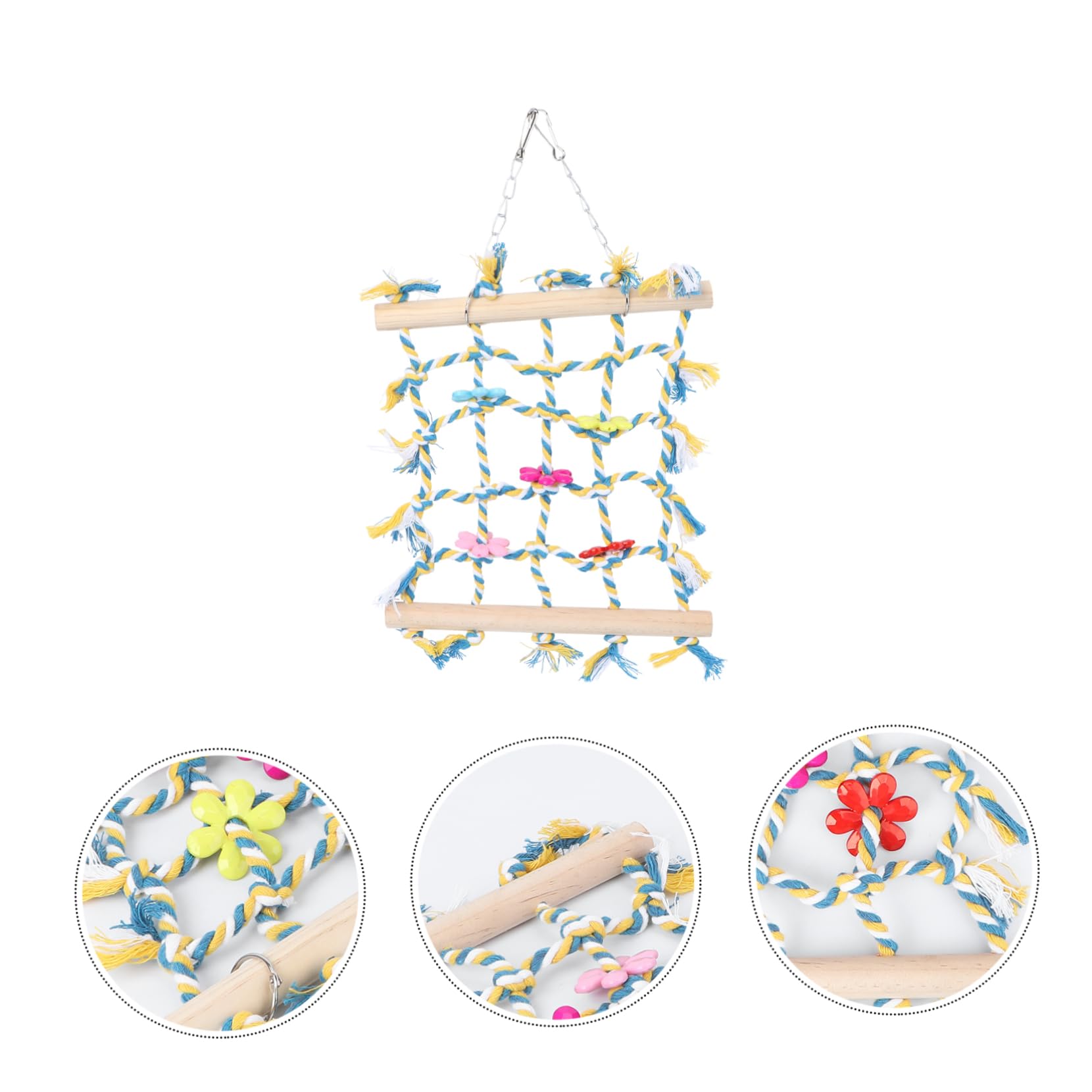 FRCOLOR 2 Pz Rete Arrampicata per Pappagalli Accessori per Gabbie Furetto Giocattolo Pappagallo per Scaletta Giocattoli Gabbia Giocattoli Maglia di Cotone E Lino Pet Mordere