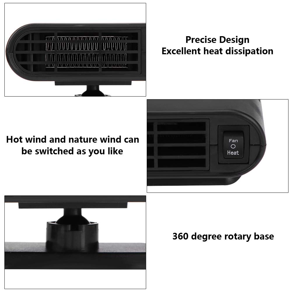 Auto Scheibenheizung,Kfz Heizung 12V,Kfz Heizung 12V Elektrisch,12 V Auto Heizung Fan Demister Defroster Warmluftgebläse Auto Tragbare Elektrische Fensterheizung Heizung Trockner Windschutzscheibe Fan