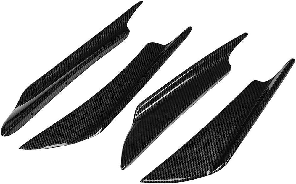 4Pcs Bumper Lip Diffuser Splitter for Acura for NSX 3.2L 1997-2005,for Honda for Prelude 2.0L 1991,for Nissan for Tiida 1.6L 2013-2018,for Toyota for Camry 3.5L 2010-2020,Front,PP/Glossy Carbon