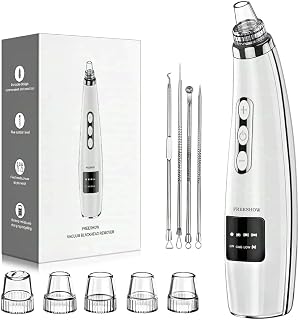 FREESHOW Blackhead Remover Pore Vacuum: 5 Adjustable Suction Levels, USB Rechargeable Electric Pore Cleaner Kit for Face