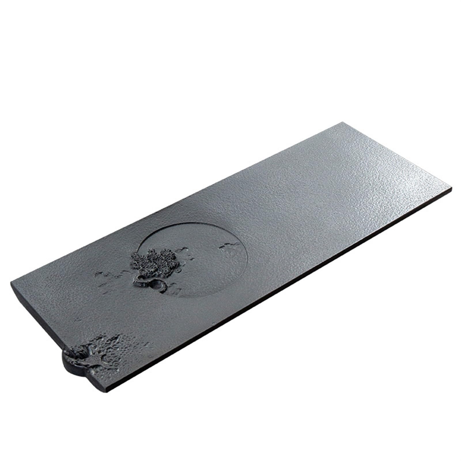 Plateau à thé en ébonite entière naturelle, fait la main, Relief tridimensionnel, grande Table pierre for maison Table à Thé pour la Maison Plateau à Thé