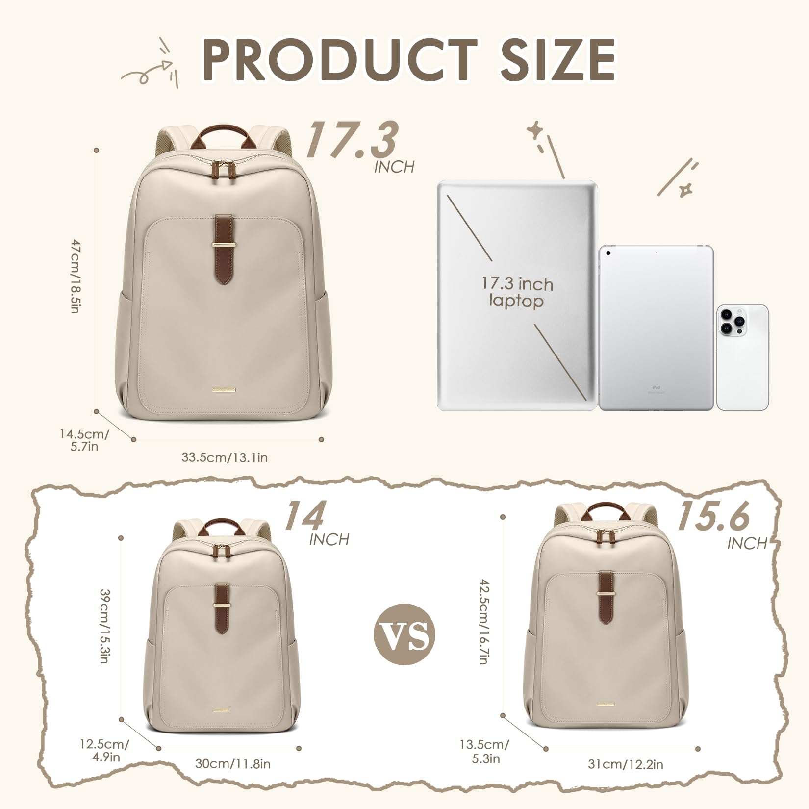 Sac à dos pour ordinateur portable pour femme, sac à dos de travail décontracté, sac à dos de voyage