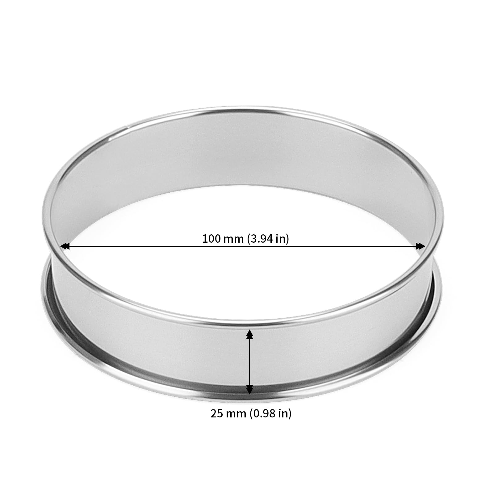 JAPCHET 12 PCS 4inch/10cm Crumpet Rings, Mousse Cake Muffin Rings for Kitchen Backing, Silver - Image 2