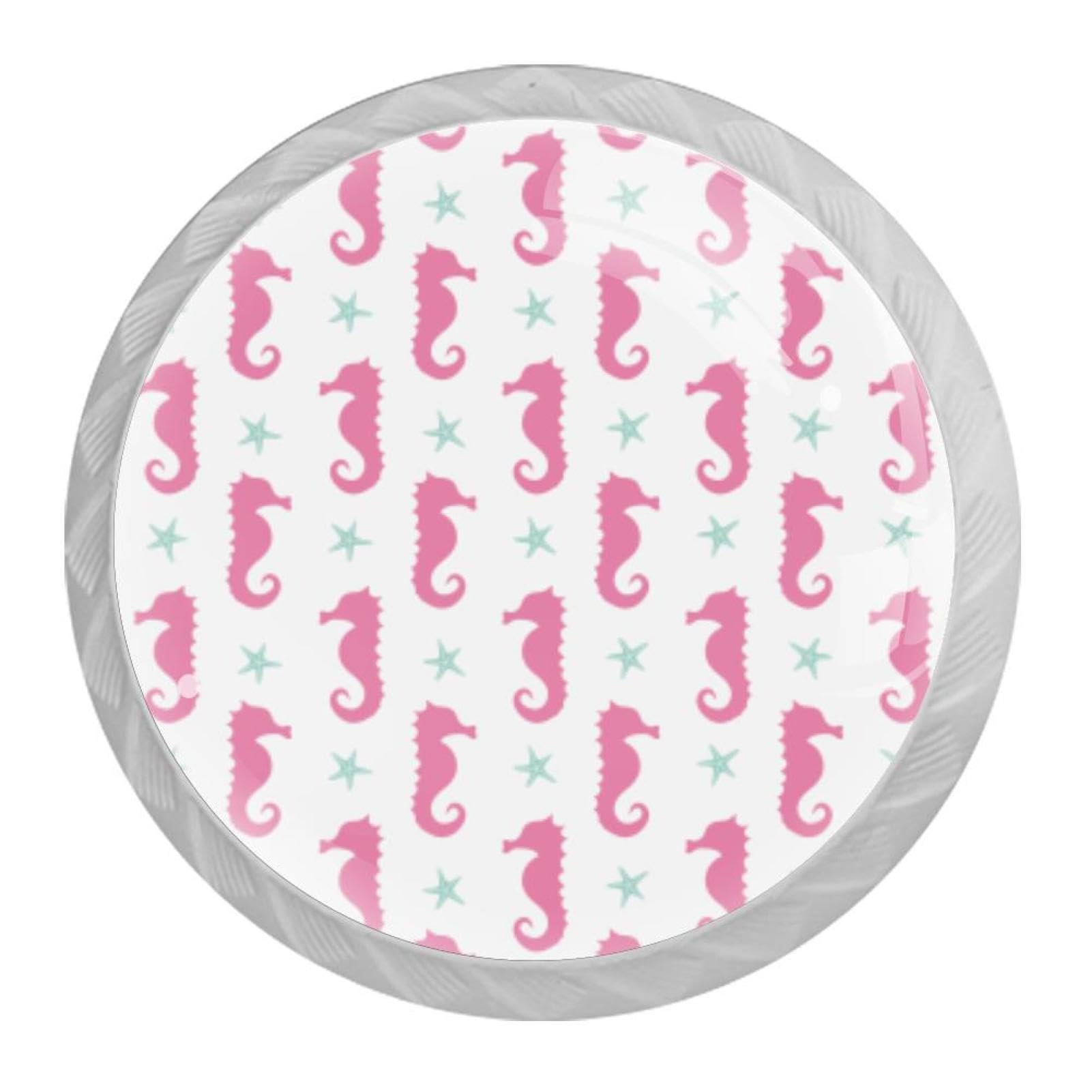 Tqmspg Multi03 4 Pieces Drawer Pulls Seahorse And Starfish Pattern Door Knobs Dresser Handles For Kitchen Wardrobe Cupboard Hardware Furniture