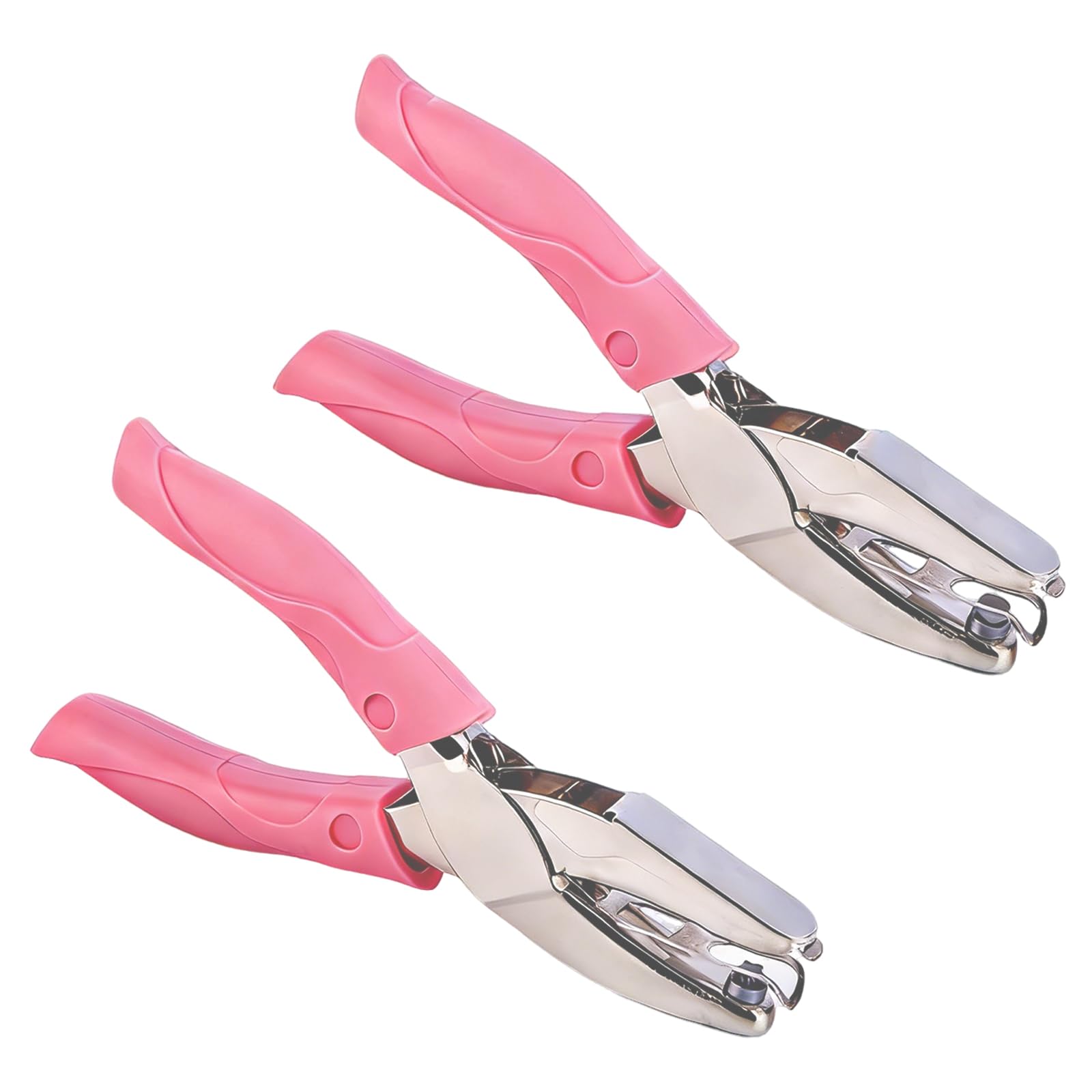 2 Pcs Metal Single Hole Puncher, Circle Star Handheld Hole Paper Punch