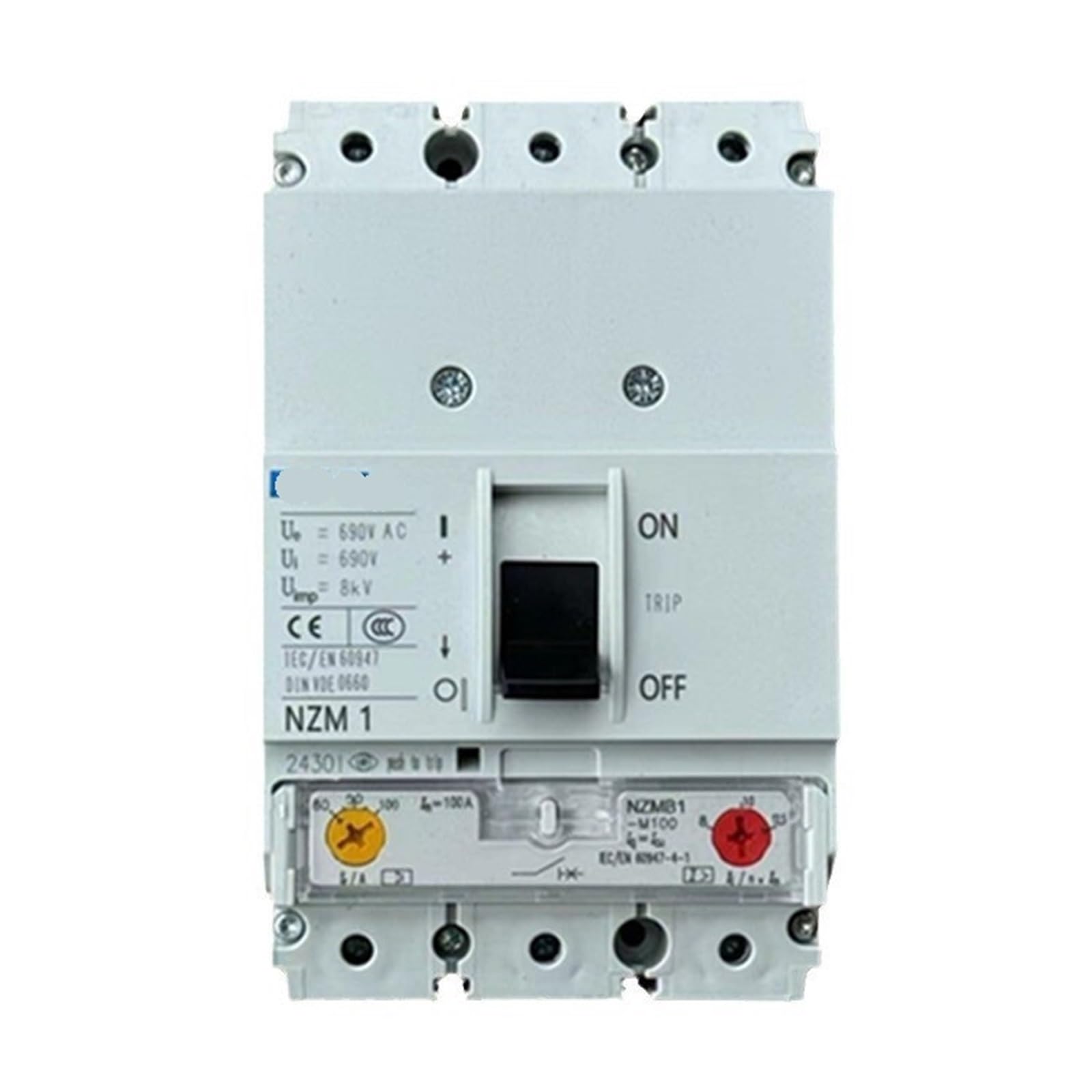 Disjoncteur à boîtier moulé NZMB1-M100-AS protection moteur thermique 100 A 3P 25kA