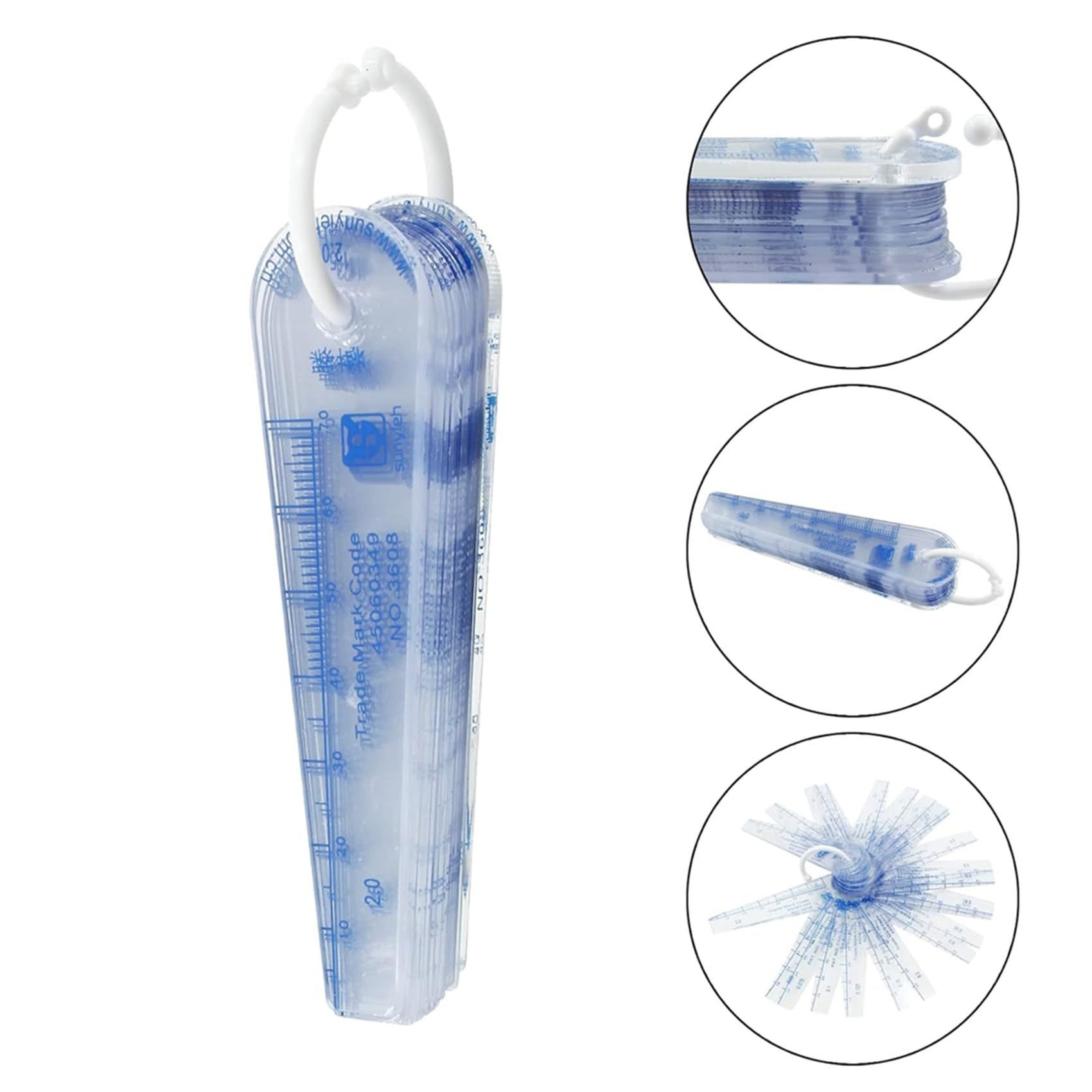 5 Packung Fühlerlehre Aus Kunststoff, 0,05-3 Mm, Dickenmesswerkzeuge, 25-In-1-Fühlerlehre zum Messen Von Lücken