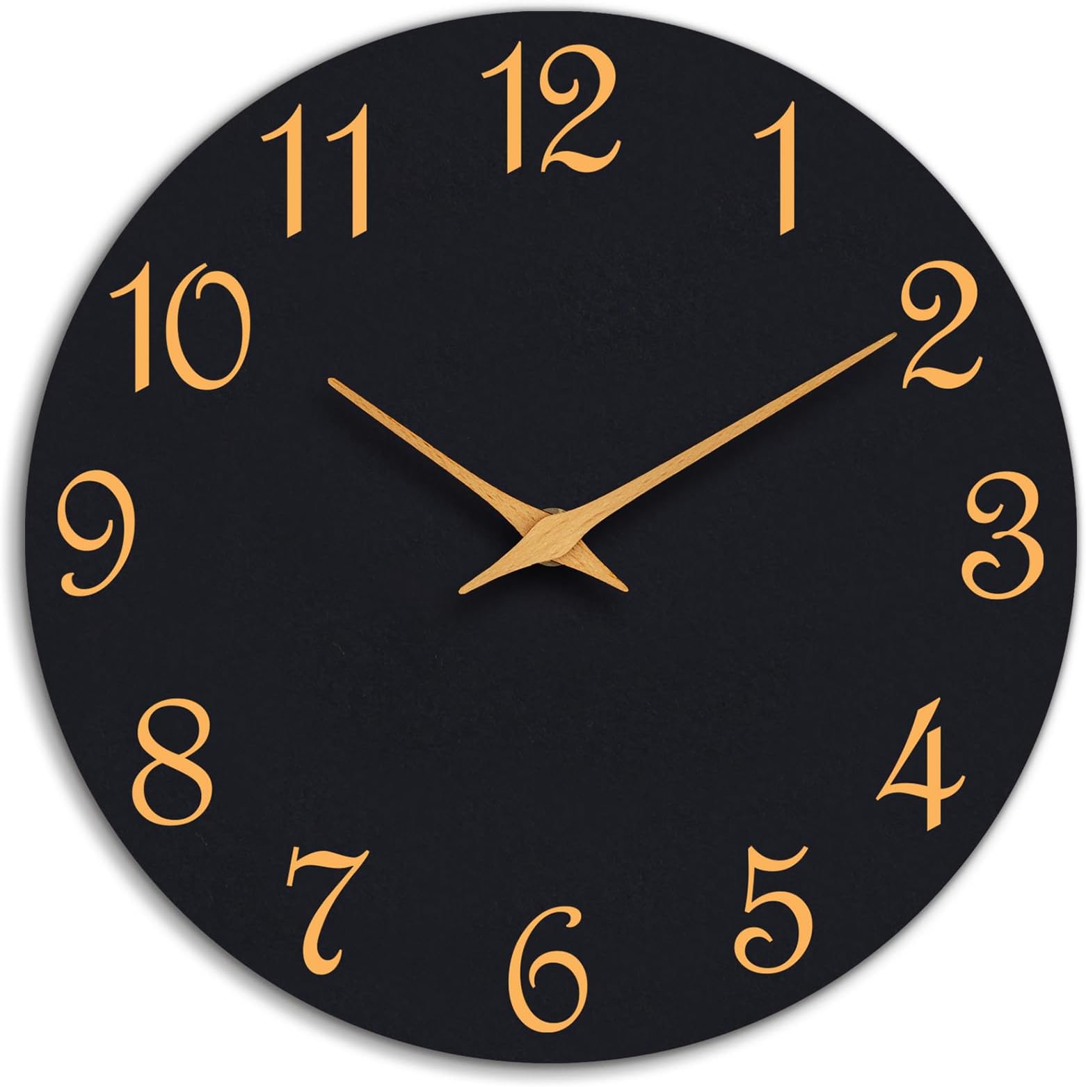 Wall Clock, 8 Inch Modern Wall Clocks Battery Operated, Small Silent Non Ticking Clock Decorative for Kitchen, Bathroom, Bedroom, Desk, Bookshelf (Black Gold)