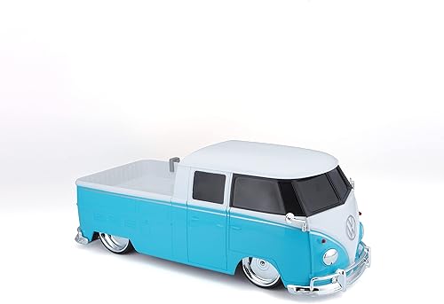 Miniatura 2 de Maisto Tech R/C 1:16 Escala 2.4 GHz VW Tipo 2 Pick-up con tabla de surf, azul con blanco