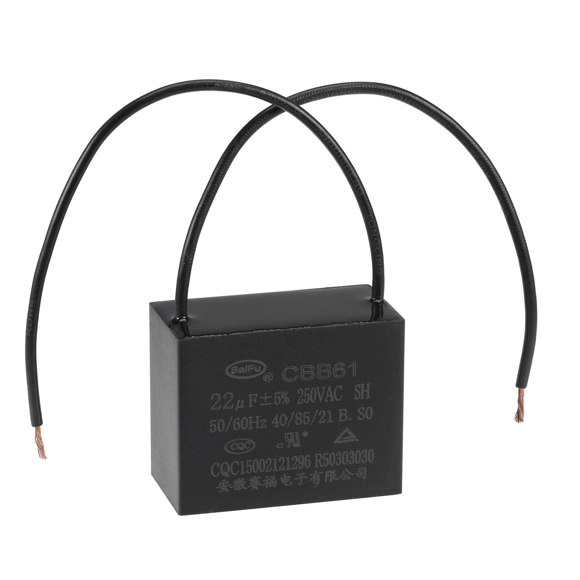 Buy sourcing Ceiling Fan Capacitor CBB61 22uF 250V AC 2 Wires