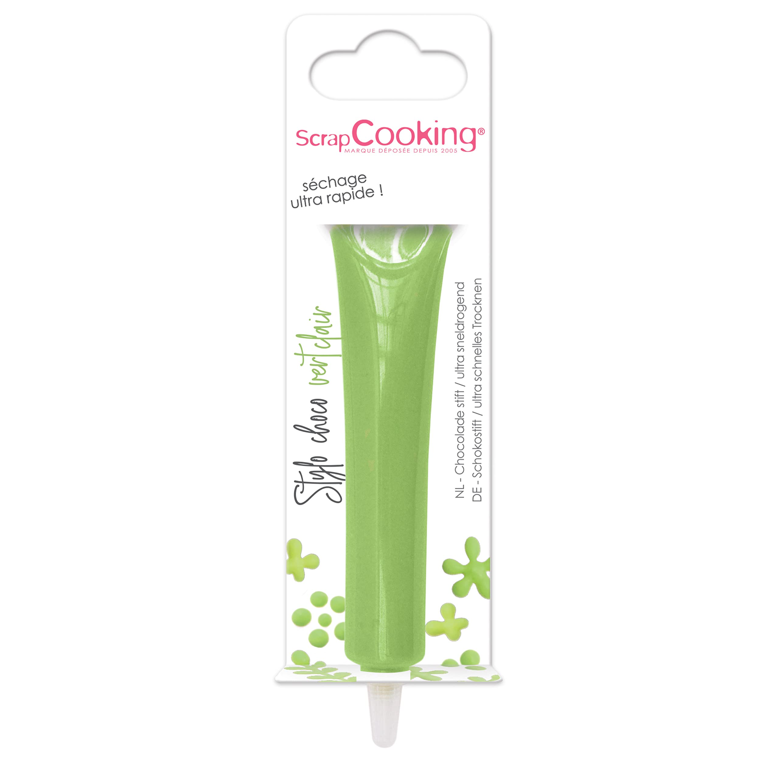 ScrapCooking Stylo Choco Vert Clair - Crayon Alimentaire Pâtisserie 25 g - Stylo Décoratif Comestible