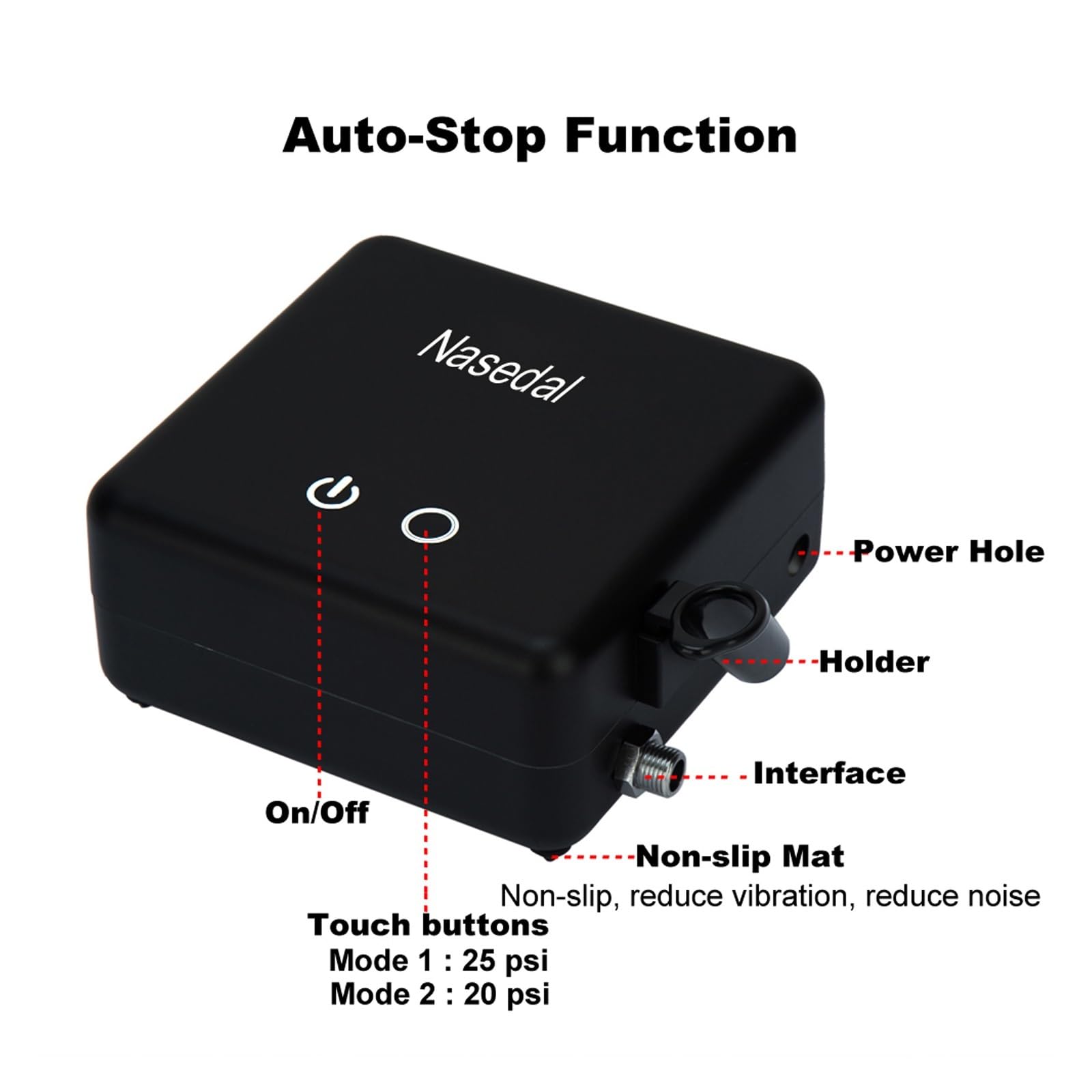 Spruzzatore di vernice, Funzione di arresto automatico Compressore aerografo 7cc Pistola a spruzzo a doppia azione da 0,3 mm for moo pittura for torte Nail Art per Mobili, Armadi