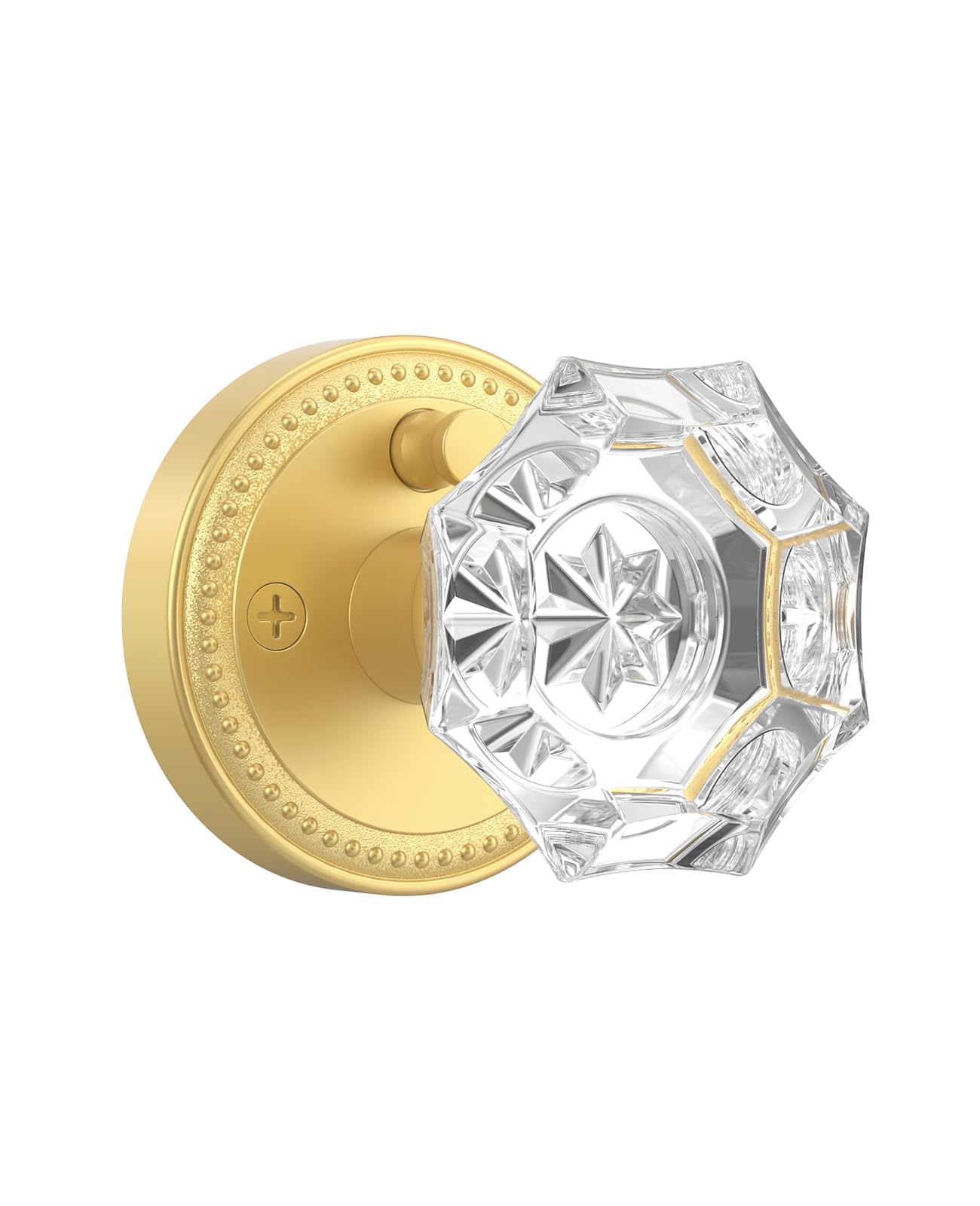 Champagne Bronze Crystal Door Knobs - Privacy Lock -18