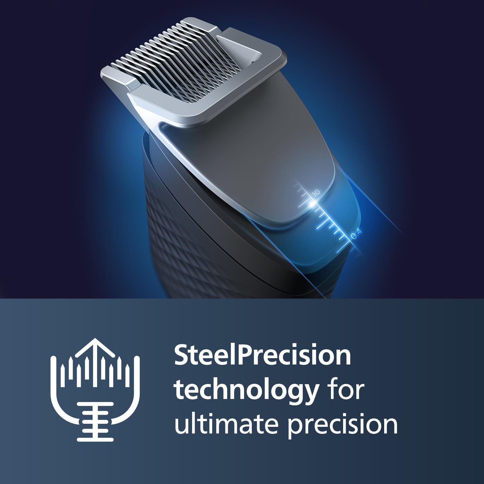 Philips Trymer do brody Philips Series 9000 Prestige z technologią SteelPrecision, 3-stopniowym wskaźnikiem naładowania baterii, czasem pracy do 120 minut / czasem ładowania 1 godzina, model BT9810/15