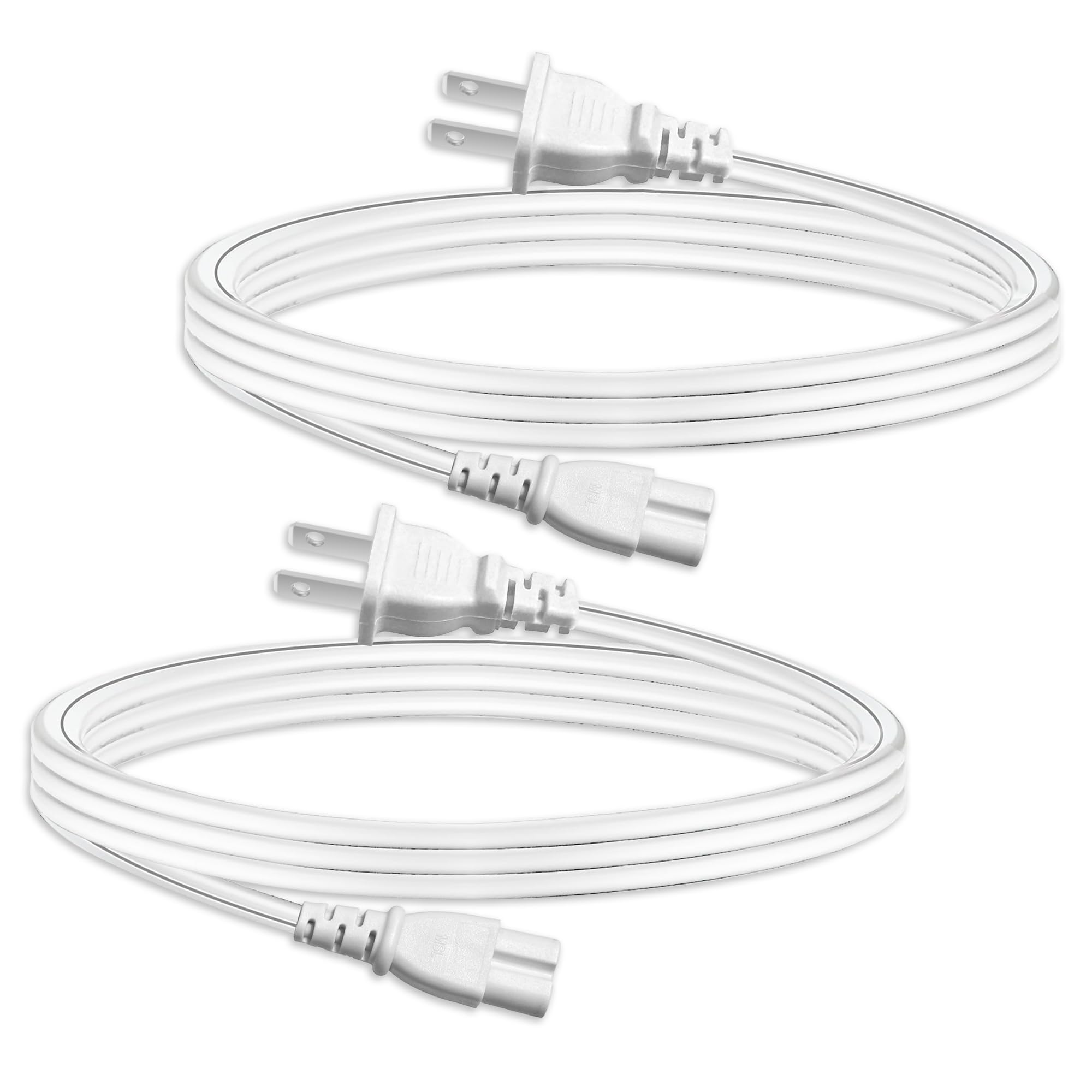 Amazon.com: POWERCORDS 2 Pack 2Prong TV Power Cord 3 ft, AC Power