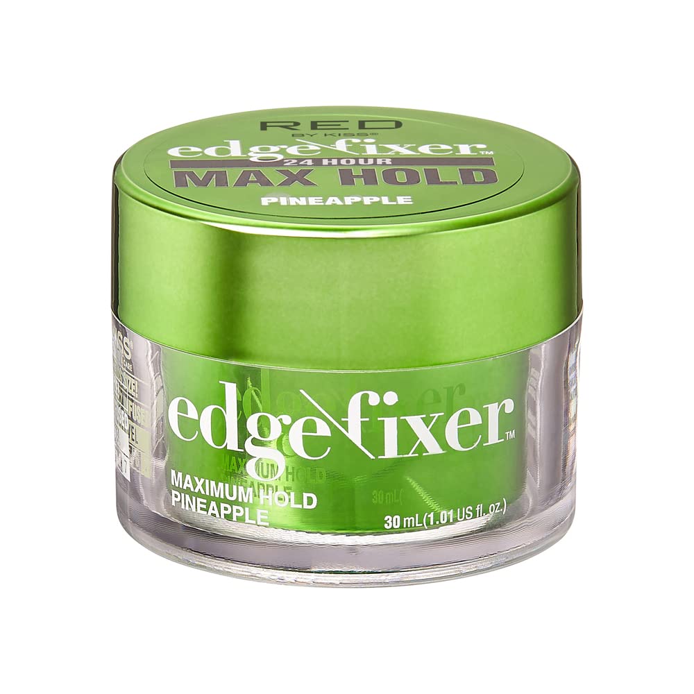 Red by Kiss Edge Fixer 24 Hour Maximum Hold Edge Wax No Flaking Biotin B7 Infused Hair Gel 1.01 fl.oz