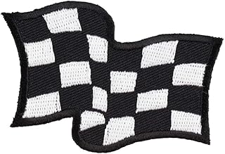 Waving Checkered Flag Patch, Racing Patches
