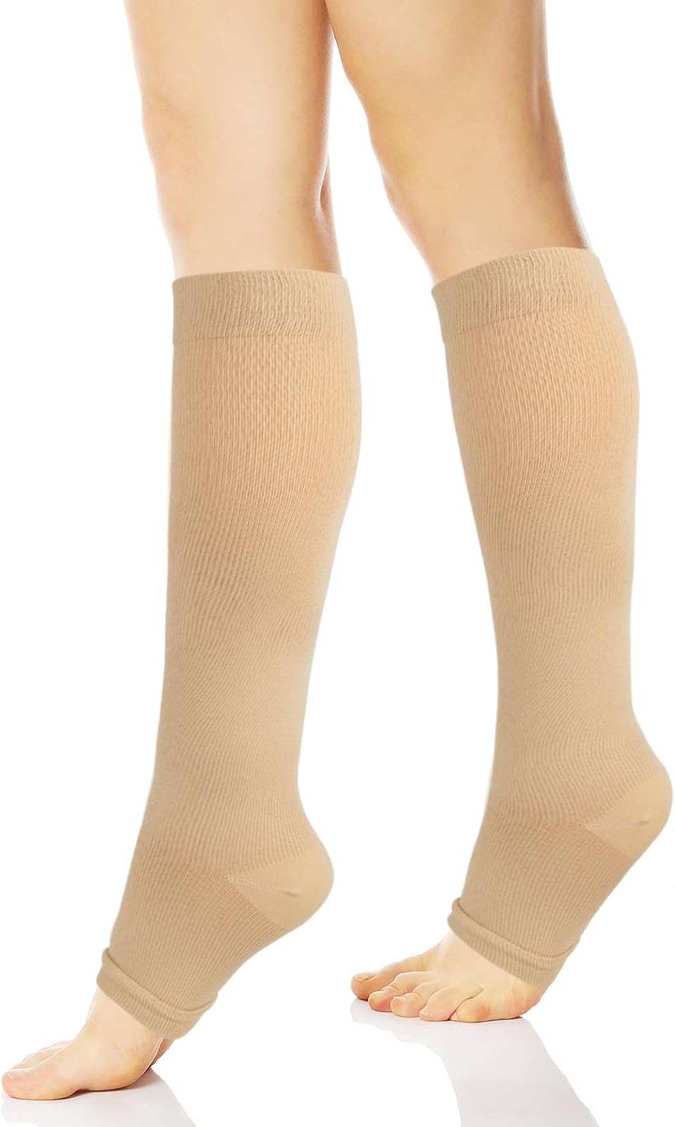 Compression Socks for Women Men,Open Toe Compression Stockings Flight Compression Socks Calf Support Toeless Stockings for Flying Travel Yoga Nurses Running F4-LZYLW