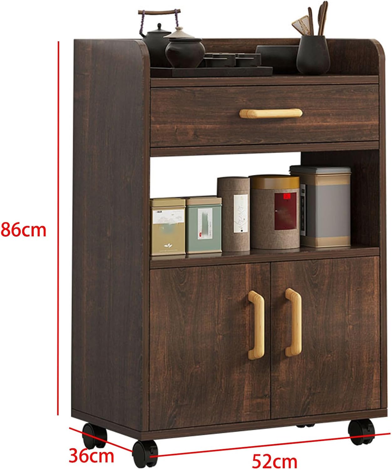 Storage Box Storage Cabinet，Portable Rolling Printer Stand for Home Office, Under Desk Filing Cabinet, Floor Standing Wooden Filing Cabinet, Vertical Filing Cabinets