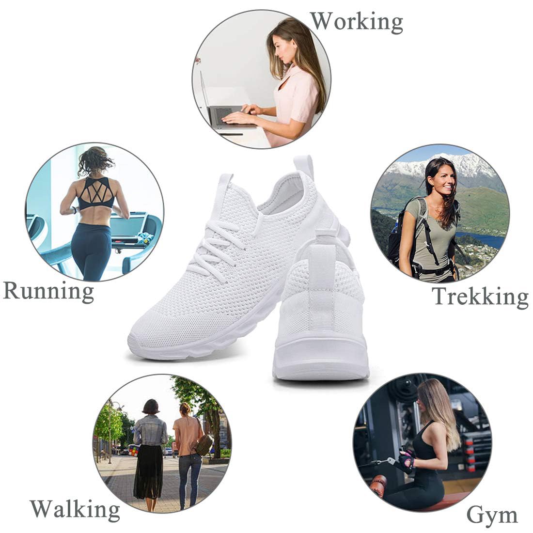 Zapatillas Deportivas Running de Mujer para Correr Asfalto Zapatos Gimnasia Deporte Fitness Casual Transpirables Seguridad con Cordones Atlético Gym Trekking Sneakers Plataform Calzado