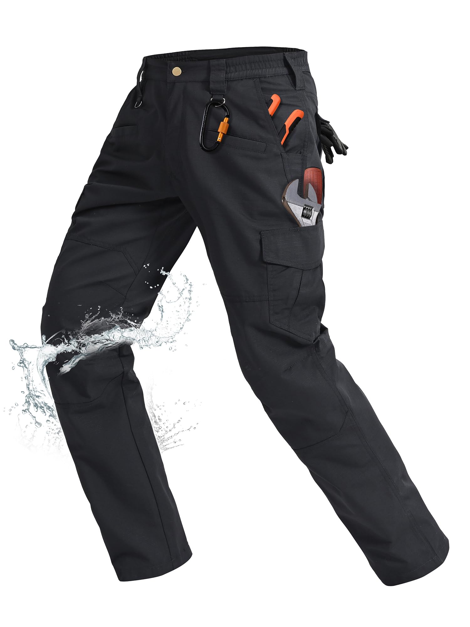 Rapoo Ripstop Water Resistant Cargo Tactical Pants for Men EDC Hiking Work Military Army Pants with 9 Pockets