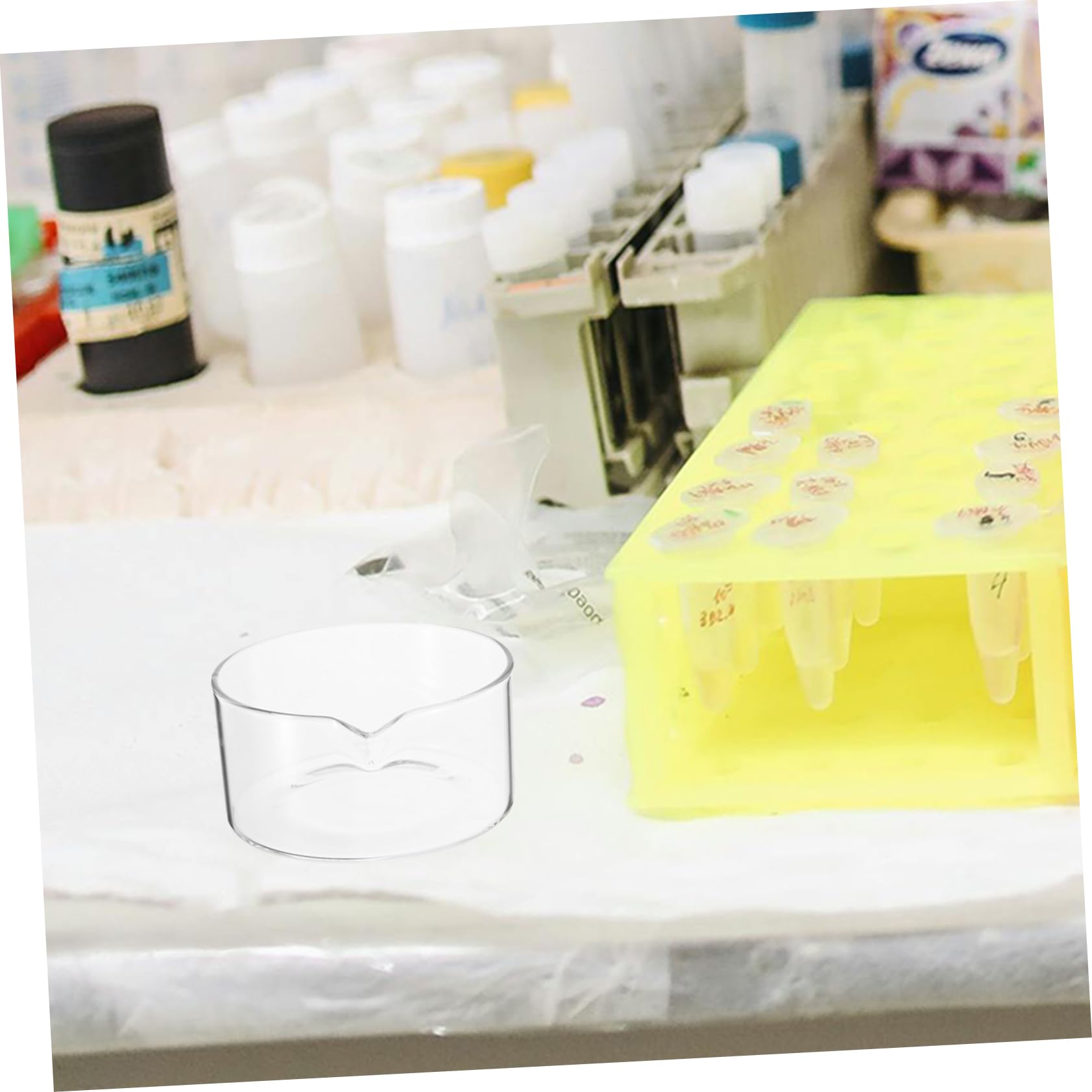 Cabilock Plat de Cristallisation pour Laboratoire Bec Verseur Facile à Manipuler en Verre Rond pour Applications Scientifiques et Biologie