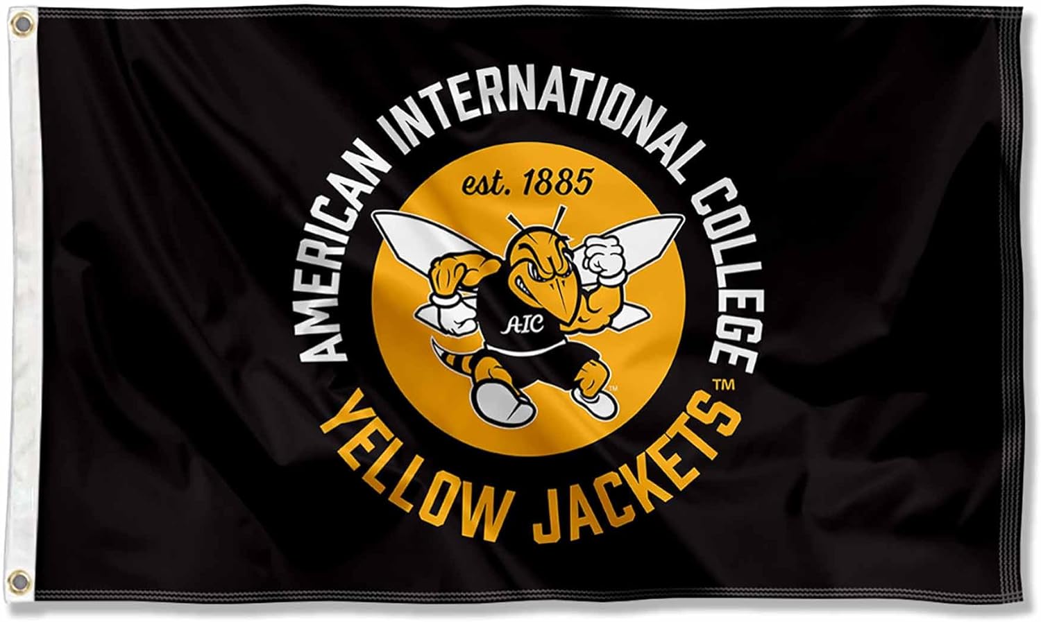 American International College Yellow Jackets Wordmark Large Grommet Banner Flag