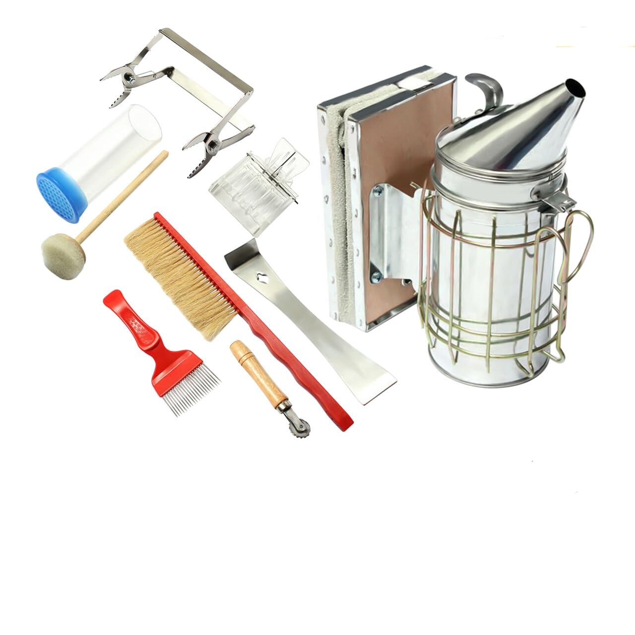 Set di 8 attrezzi per apicoltura in acciaio inox, per apicoltori e apicoltori professionisti