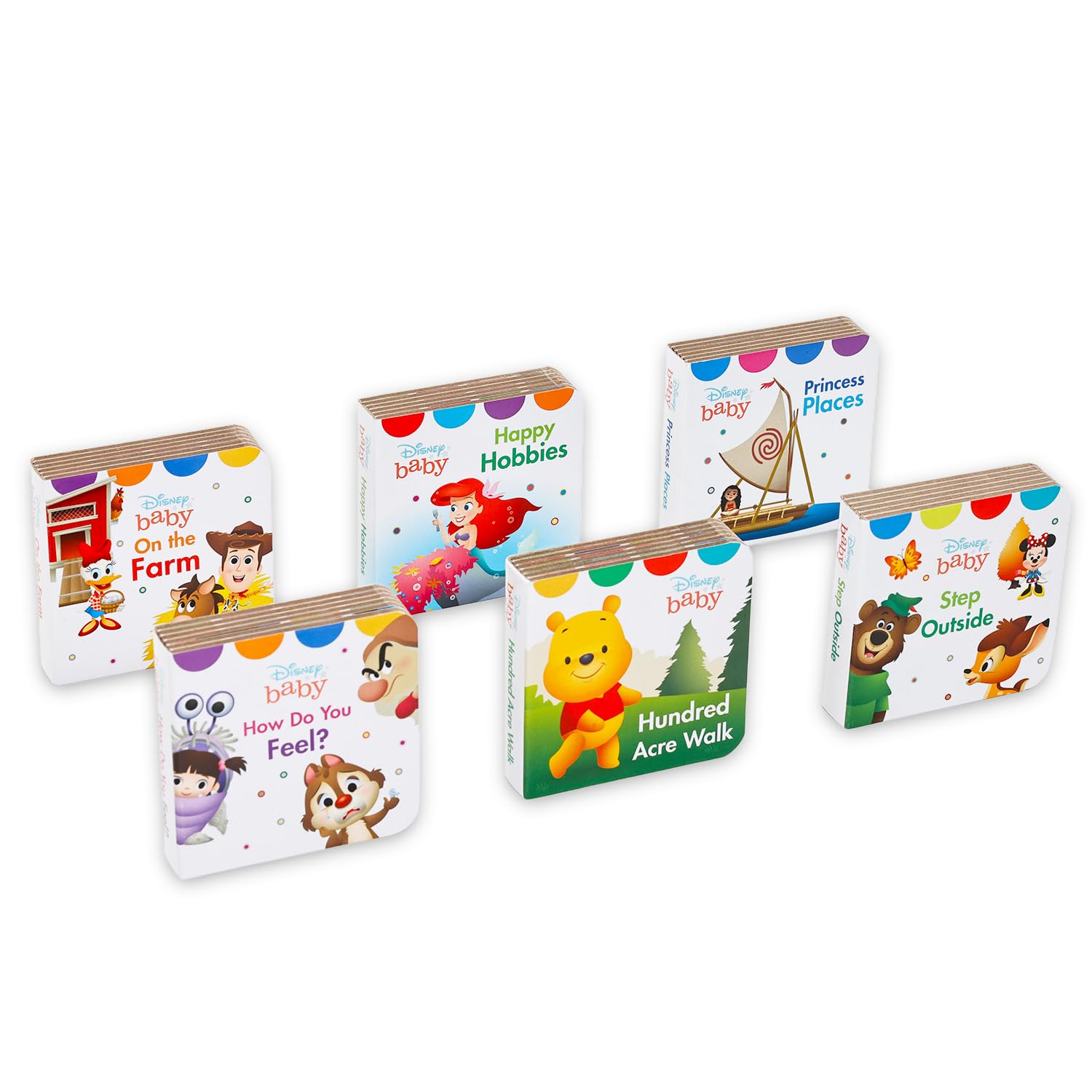 Disney Juego de 24 libros de lujo para bebés – El paquete de aprendizaje temprano para bebés incluye 24 libros Disney Baby Board, calcomanías, más | Libros de lectura de aprendizaje temprano