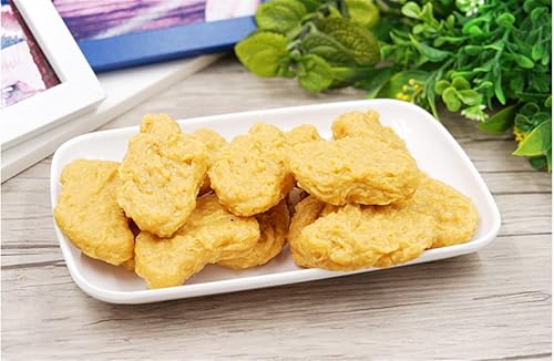Miniatura 2 de Zzooi Nugget de pollo sintético artificial, aspecto realista, modelo de exhibición de pollo frito falso, 3 unidades