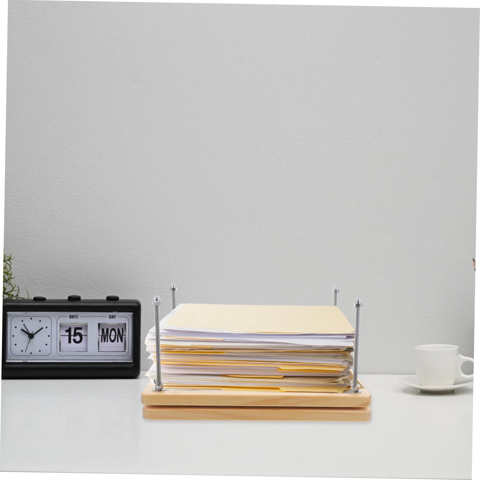EXCEART Presse à Livres Portable en Bois et Métal, Plaque Beige 1 PC