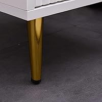 Vista 6 de Mesita de Noche MDF pequeña mesita de noche nórdica de lujo delgada con 2 cajones y asas de metal, corredores para dormitorio, sofá, mesa auxiliar