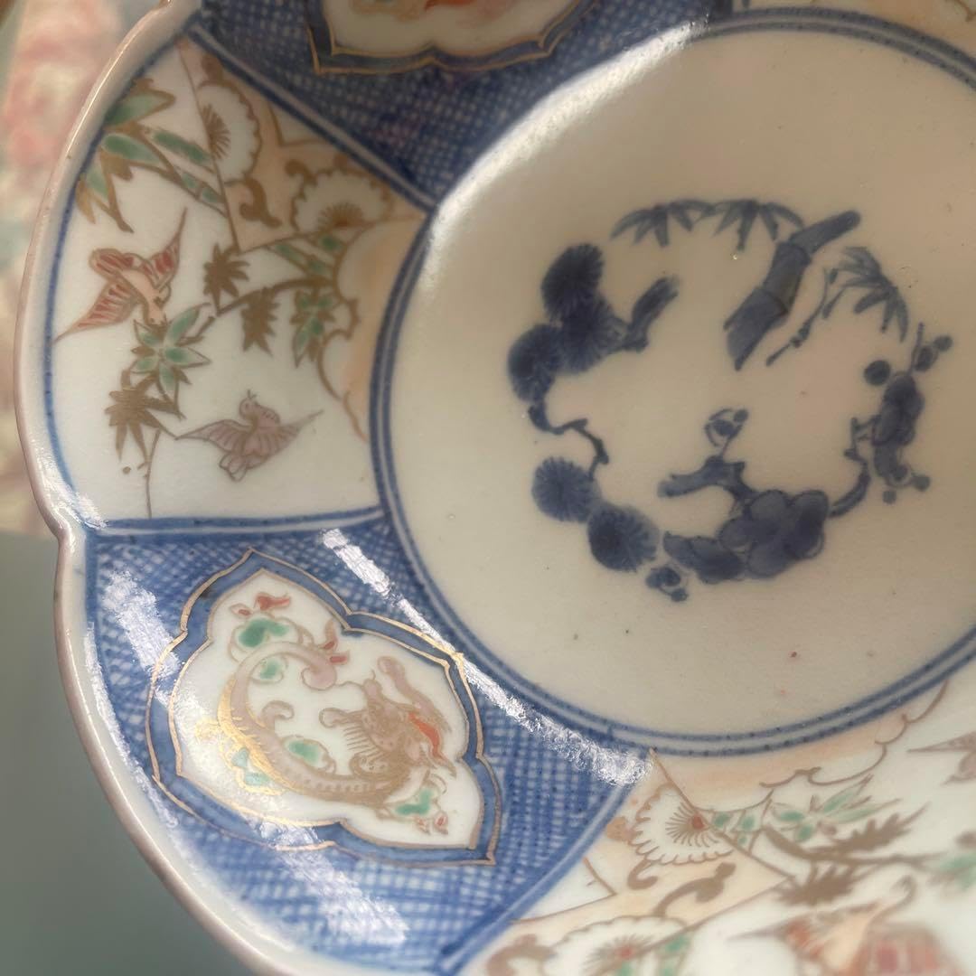 江戸時代　柿右衛門　渦福　金襴手　なます皿2枚 江戸時代 柿右衛門 渦福 金襴手 なます皿2枚 江戸時代