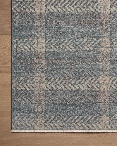 Image of Loloi Angela Rose Ember Blue /Beige 11'-6 inch x 15'-7 inch Area Rug | EMB-03 Approx. 11x16 Living room Dining room Bedroom, Modern, Timeless, Neutral, Area Rug