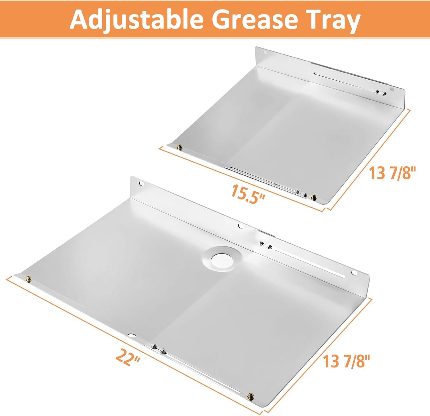 AJinTeby Grill Gas Grease Tray Replacement for Charbroil 3/4 Burner, Adjustable Grease Heat Shield for Charbroil Gas2coal Performance TRU Infrared 463344015 463370719 463336818 463344015 Grill Parts