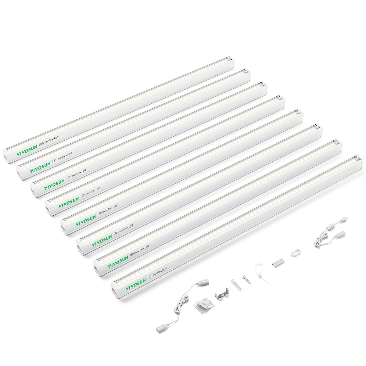 VIVOSUN 2ft LED Grow Lights for Indoor Plants, Full Spectrum, 120W, 8-Pack,