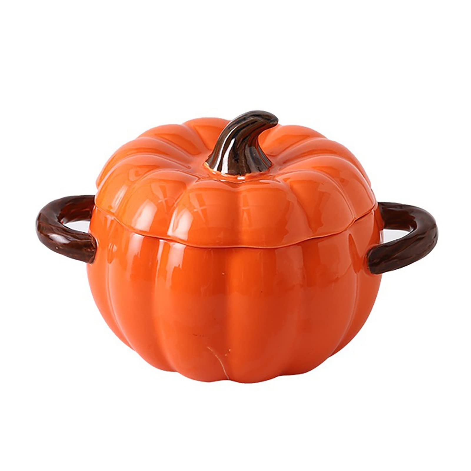 Ceramiczny Zapiekanka Dynia Szkliwo Dutch Oven Z Pokrywką Garnek Do Pieczenie Grill, Płyta Kuchenna, Duszenie, Wprowadzenie(Orange)