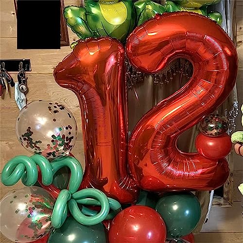 Image of 40 Inch 2nd Birthday Number Balloon, Red Foil Giant Number Balloons 0-9 Set for Girls Kids, 20 years old Birthday Party Decor Graduation Baby Shower Anniversary Party Decoration Women Men Supplies