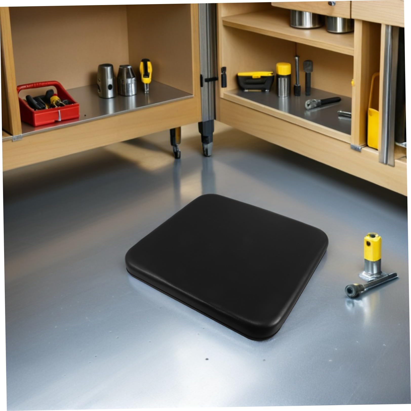 DOITOOL Cuscino per Sedile di Deambulatore in Pu Nero Antiscivolo, Facile da Installare, Dimensioni 34,5x31,5x3,5 Cm, per Anziani, Adatto per Uso Interno e Viaggi