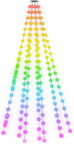 Diseñado para árboles de Navidad Cadena de luces LED para interiores y exteriores luces de Navidad blancas cálidas cable transparente 8 modos de