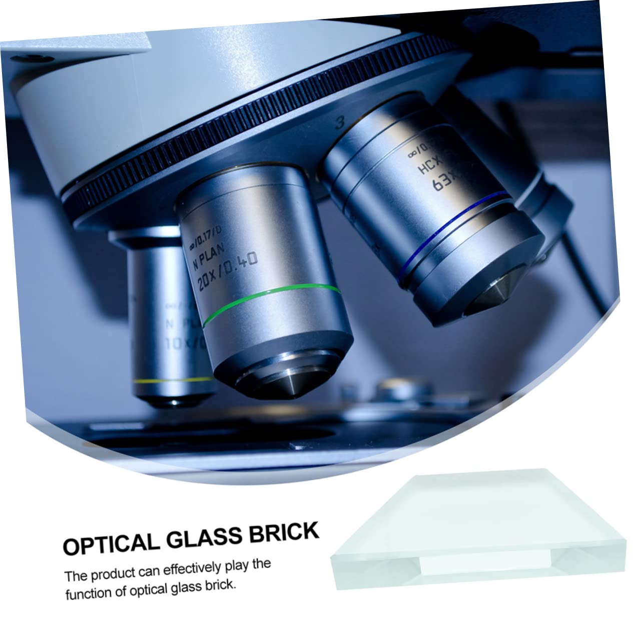 SOLUSTRE Enhance Learning Optical Glass Bricks: Physics Scientific Experiment Teach Refractive Index Optics Physics Set