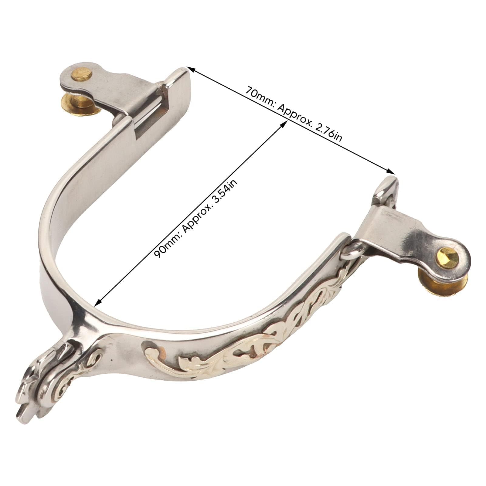 Cyrank Speroni per Cavallo, Speroni in Acciaio Inossidabile Speroni Stile Cowboy Occidentale Speroni Occidentali Speroni per Stivali da Cavallo con Intaglio di Fiori Sperone Occidentale per Equestre