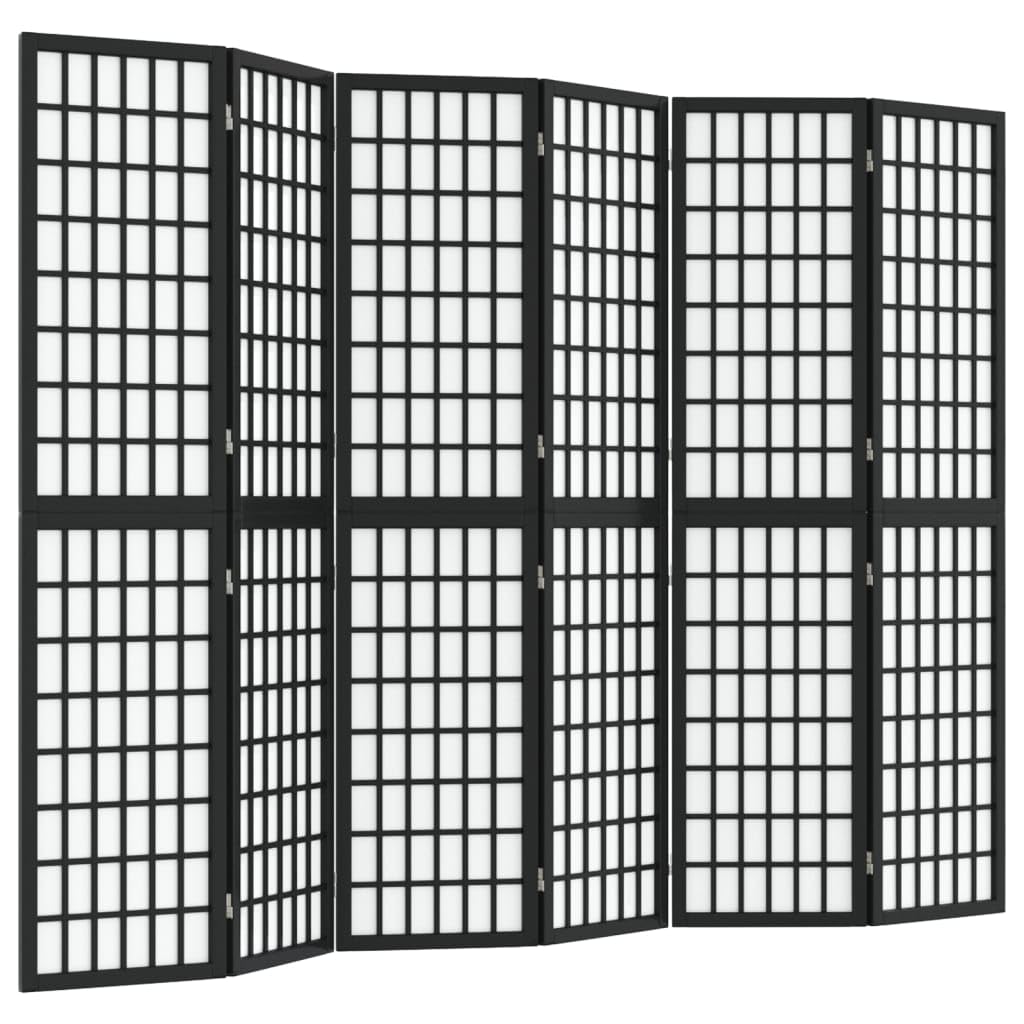 VIDAXL - Room Divider - 6 Panel - Black - 240x170 cm