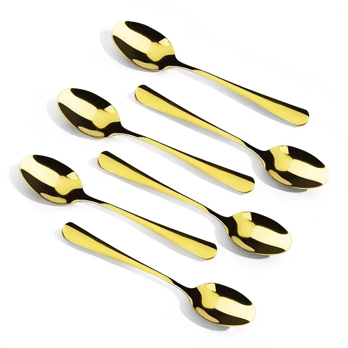12 Stuks Koffielepels Roestvrij Staal, 13,6 cm Theelepel Goud, Espressolepel, Dessertlepel, Klein Polijsten Van Spiegels, Mueslilepel, Set Voor Thuis, Restaurant, Hotel, Bruiloft