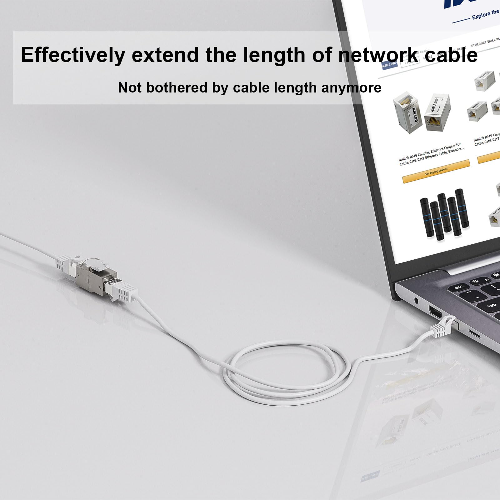 iwillink Lot de 10 coupleurs RJ45 Keystone blindés Cat6A 10 Gbit/s, coupleur Ethernet en alliage de zinc, femelle vers femelle Cat6a Keystone, argenté